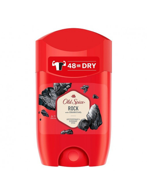 Spray &amp; stick barbati | Deodorant antiperspirant stick rock whit charcoal old spice, 50 ml | 1001cosmetice.ro
