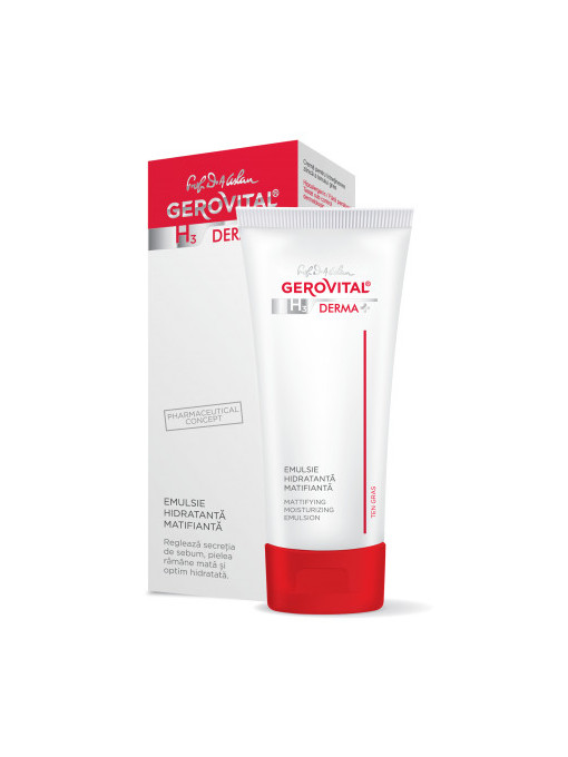Gerovital | Emulsie hidratantă matifiantă h3 derma+ gerovital | 1001cosmetice.ro