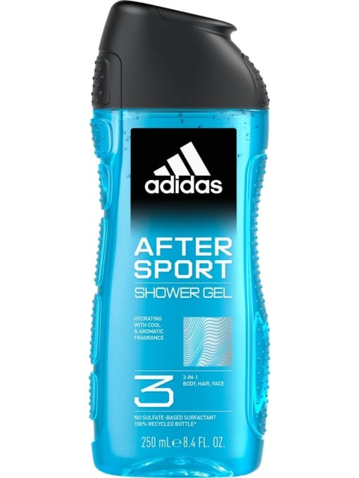 Promotii | Gel de dus 3 in 1 corp, par, fata after sport, adidas, 250 ml | 1001cosmetice.ro