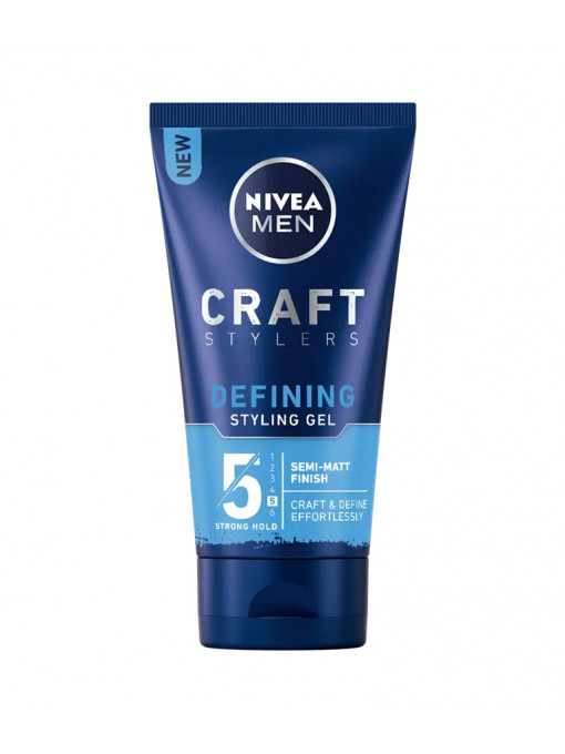 Par, nivea | Gel de par semi-mat, putere 5, nivea men craft stylers, 150 ml | 1001cosmetice.ro