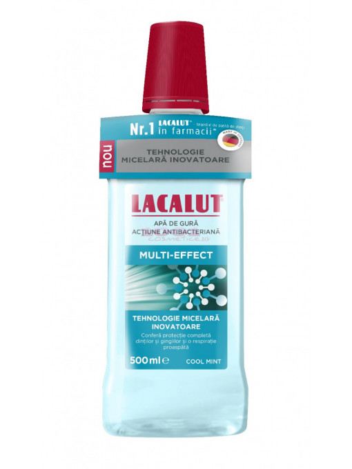Lacalut | Lacalut multi-efect cu tehnologie micelara inovatoare apa de gura antibacteriana cool mint | 1001cosmetice.ro