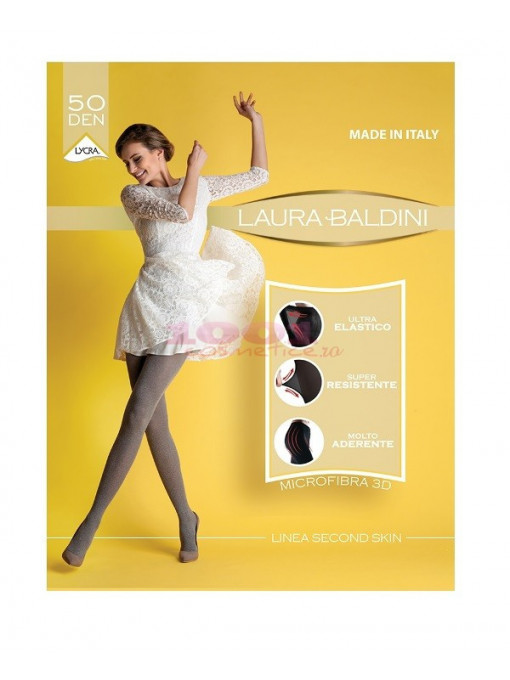 Laura baldini | Laura baldini second skin melange ciorapi dama culoarea grigio 50 den | 1001cosmetice.ro