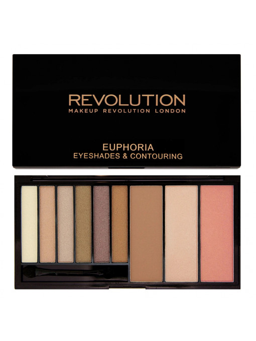 Fard de pleoape | Makeup revolution i love makeup euphoria bronzed eyeshades & contouring palette | 1001cosmetice.ro