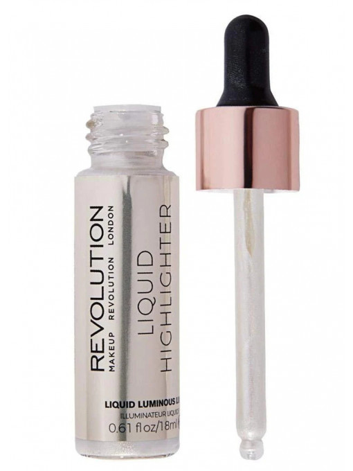 Highlighter (iluminator), makeup revolution | Makeup revolution liquid highliter iluminator luminous luna | 1001cosmetice.ro
