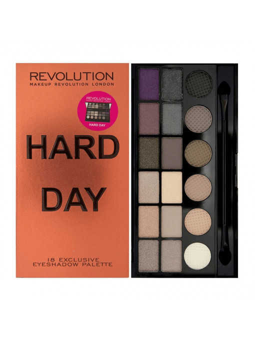Makeup revolution london hard day eyeshadow palette 1 - 1001cosmetice.ro
