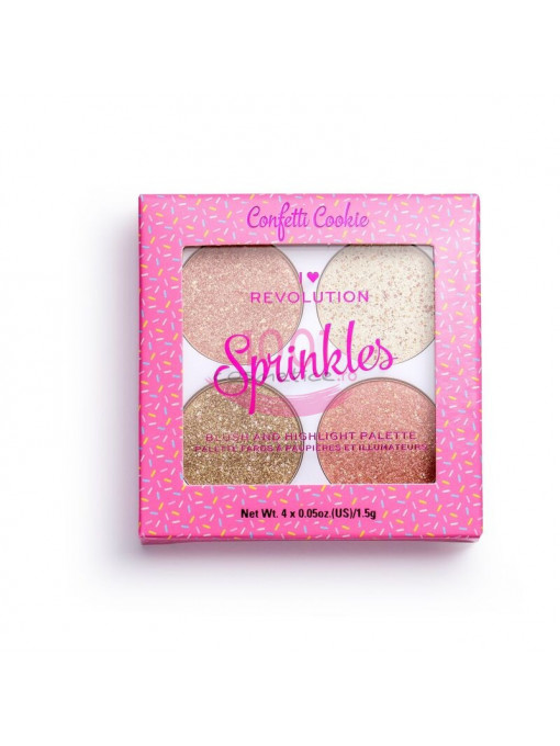 Makeup revolution sprinkles blush si highlighter confetti cookie 1 - 1001cosmetice.ro