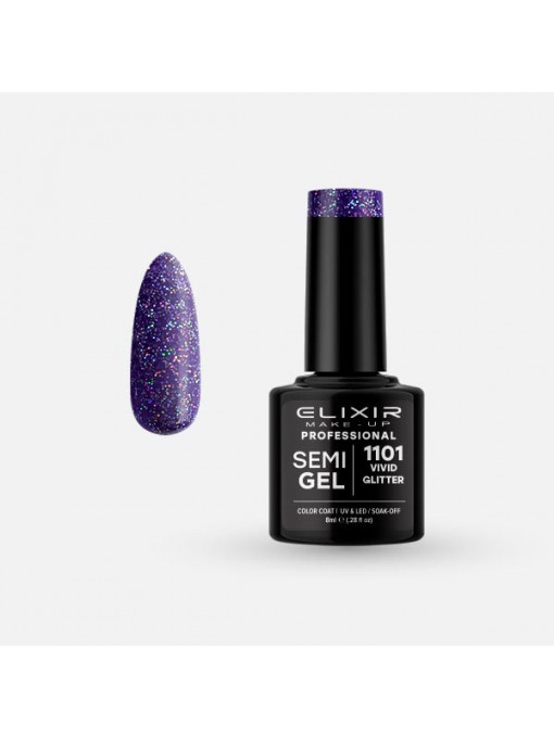 Unghii, elixir | Oja semipermanenta semi gel elixir makeup professional 1101, 8 ml | 1001cosmetice.ro