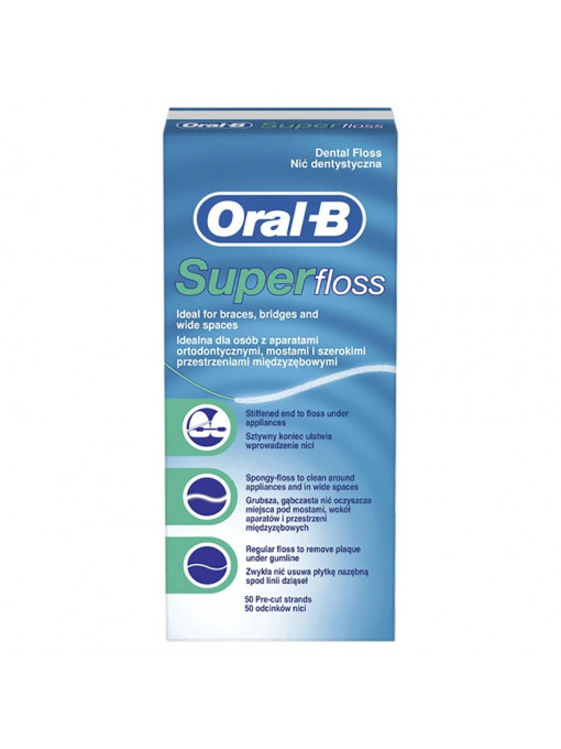 Igiena orala, oral-b | Oral-b super floss ata dentara 50m | 1001cosmetice.ro