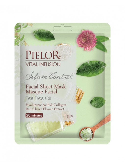 Pielor vital infusion deep clean masca de fata textila sebum control cu ceai verde 1 - 1001cosmetice.ro