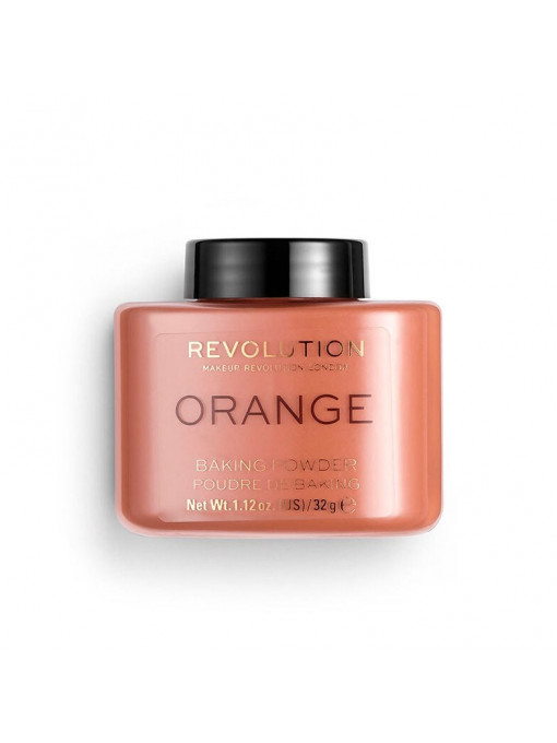 Pudra pulbere matifianta pentru fixarea machiajului, Baking Loose Powder Makeup Revolution, Orange, 32 g