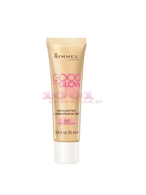 Rimmel london good to glow highlighter / iluminator piccadilly glow 002 1 - 1001cosmetice.ro