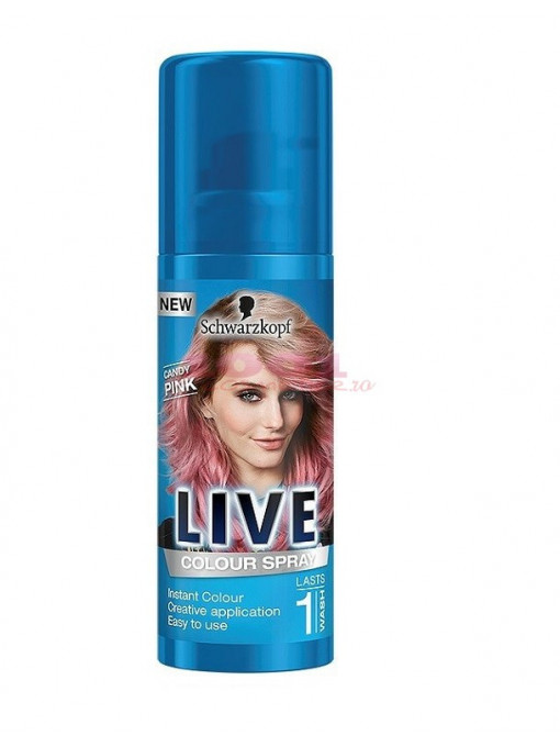 Schwarzkopf live color pastel spray colorat pentru par candy pink 1 - 1001cosmetice.ro