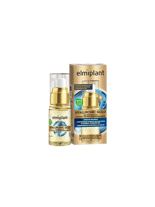 Creme de ochi | Ser pentru ochi efect antirid si redensificator hyaluronic gold elmiplant, 15 ml | 1001cosmetice.ro