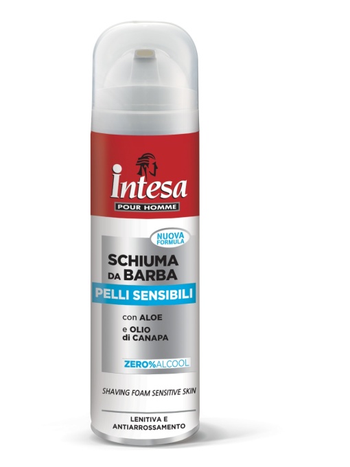 Parfumuri barbati, intesa | Spuma de ras piele sensibila cu aloe si ulei de canepa intesa 300 ml | 1001cosmetice.ro