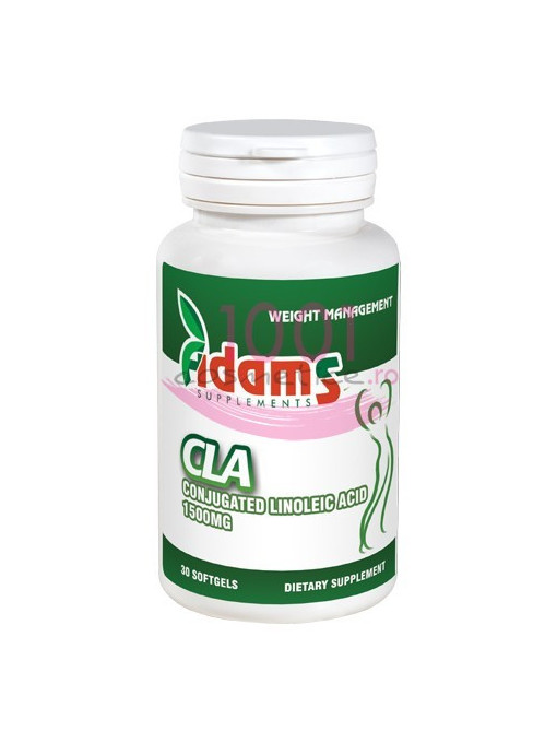 Suplimente &amp; produse bio | Adams cla 1500 mg linoleic acid cutie 30 tablete gumate | 1001cosmetice.ro