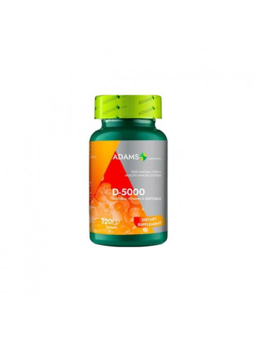 Adams | Adams d 5000 vitamina d naturala suplimente alimentare 120 capsule gel | 1001cosmetice.ro