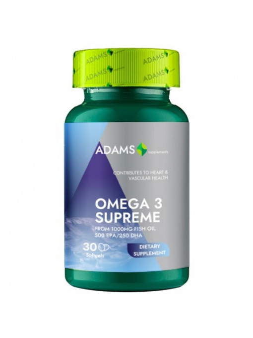 Adams omega 3 supreme 500 epa 220 dha suplimente alimentare 30 capsule moi 1 - 1001cosmetice.ro