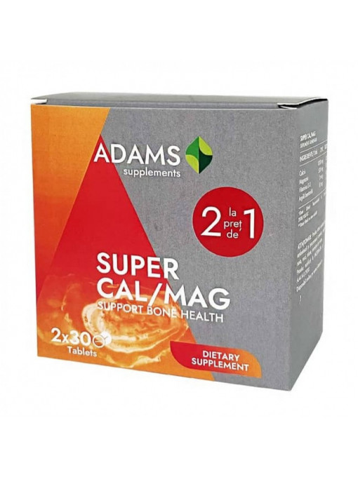 Adams | Adams pachet super cal mag 2x 30 tablete | 1001cosmetice.ro