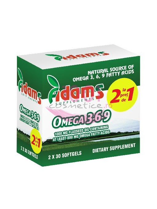 Adams supplements omega 3-6-9 ulei de seminte pachet 1+1 gratis 1 - 1001cosmetice.ro