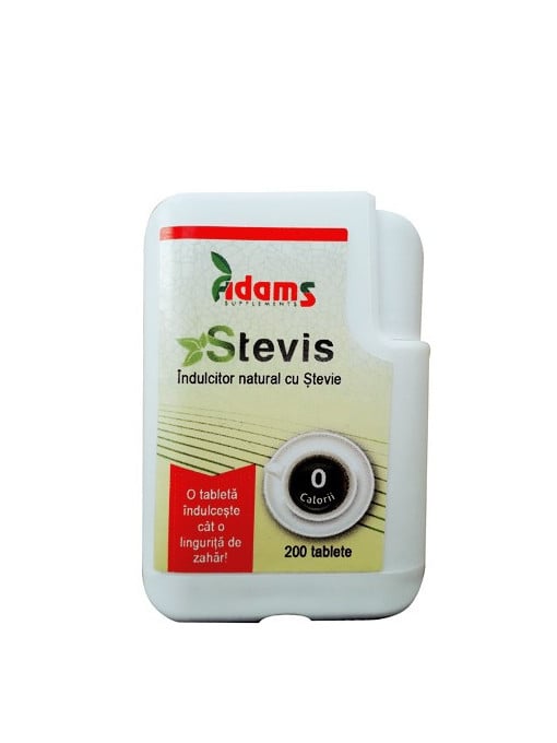 Adams | Adams supplements stevis indulcitor natural cu stevie cutie 200 tablete | 1001cosmetice.ro