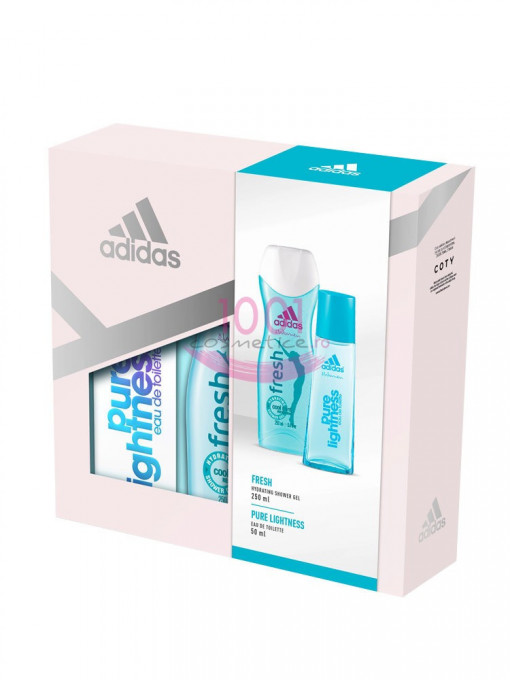 Adidas women pure lightness edt 50 ml + gel de dus 250 ml set 1 - 1001cosmetice.ro