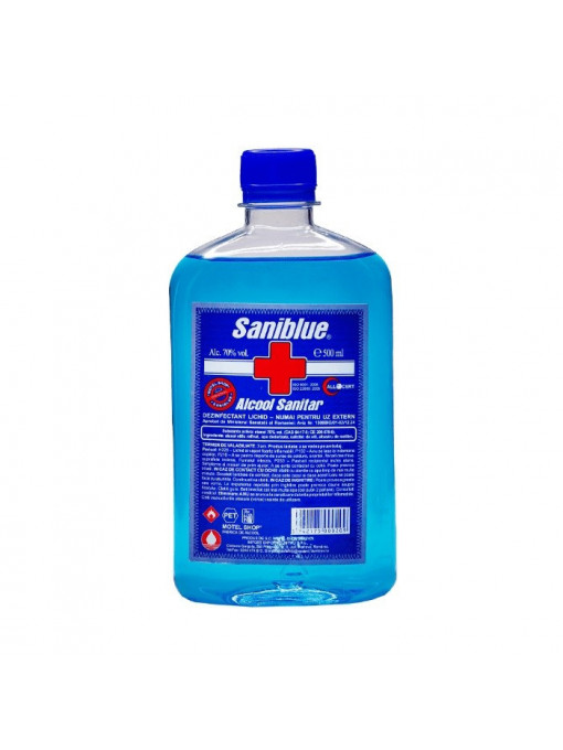 Curatenie | Alcool sanitar/spirt 70%, saniblue, 500 ml | 1001cosmetice.ro