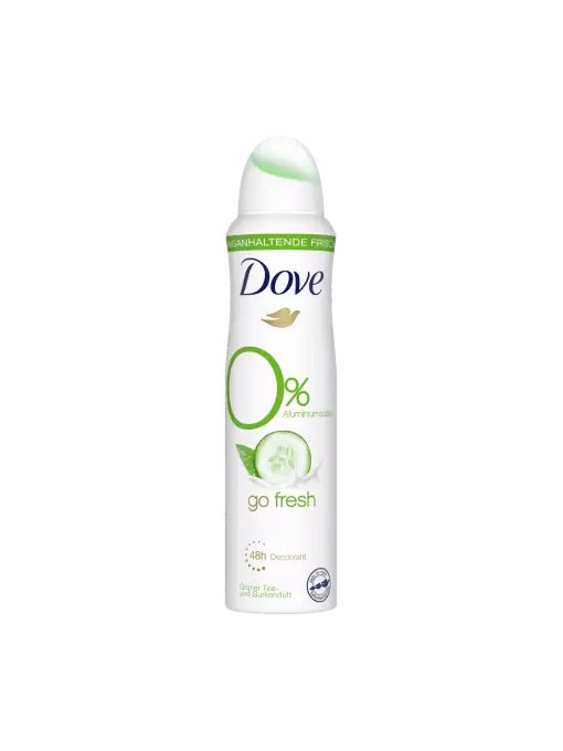 Spray &amp; stick dama | Antiperspirant deodorant spray go fresh gruner tee 0% aluminium dove, 150 ml | 1001cosmetice.ro