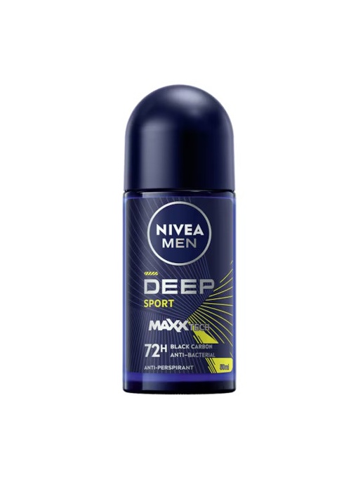 Spray &amp; stick barbati | Antiperspirant roll-on deep sport maxx tech 72h black carbon, nivea, 50 ml | 1001cosmetice.ro