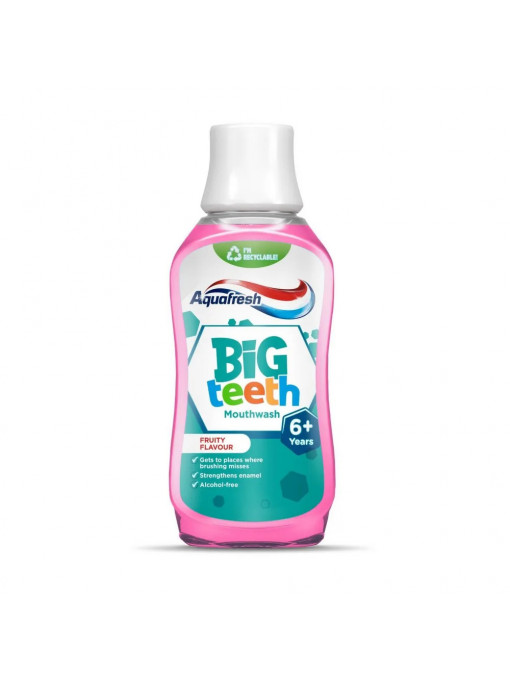 Igiena orala, aquafresh | Apa de gura pentru copii 6+ cu aroma fructata big teeth, aquafresh, 300 ml | 1001cosmetice.ro