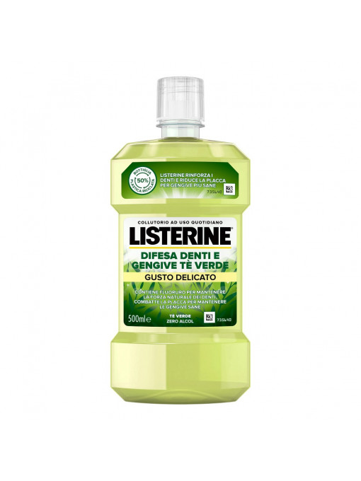 Apa de gura protection anticarie, extract de ceai verde, listerine, 500 ml 1 - 1001cosmetice.ro