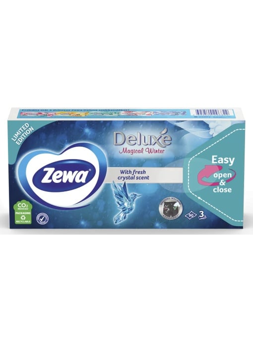 Zewa | Batiste parfumate, deluxe magic winter cu fresh crystal scent, 3 straturi, zewa, 90 bucati | 1001cosmetice.ro