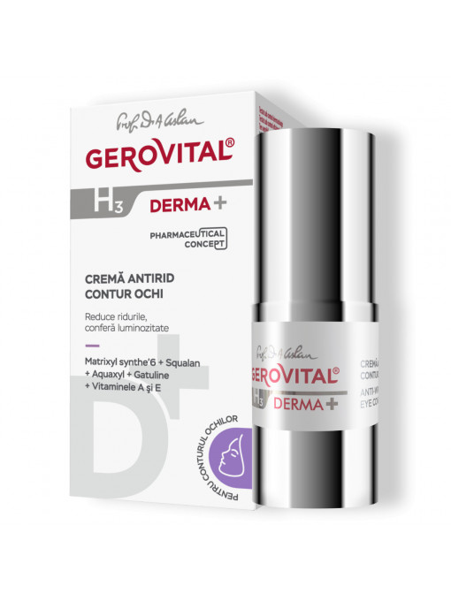 Cremă Antirid Contur Ochi H3 Derma+ Gerovital