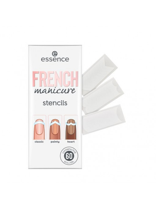 Accesorii unghii, essence | Essence french manicure stencils benzi pentru manichiura frantuzeasca set 60 | 1001cosmetice.ro