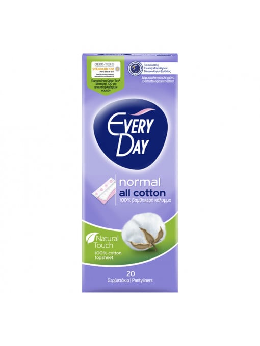 Ingrijire corp, every day | Everyday absorbante normal all cotton natural touch 20 de bucati | 1001cosmetice.ro