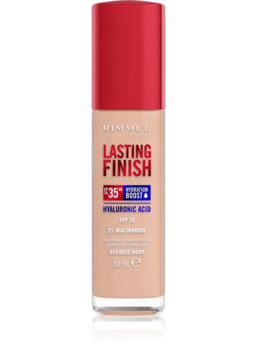 Fond de ten | Fond de ten lasting finish 35h, spf 20, rose ivory 010, rimmel london, 30 ml | 1001cosmetice.ro
