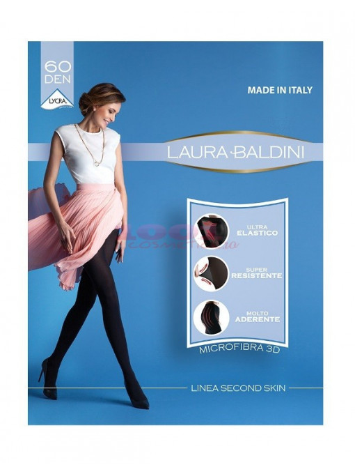 Laura baldini second skin 3d ciorapi dama culoarea negru 60 den 1 - 1001cosmetice.ro