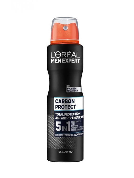 Loreal men expert carbon protect 5in1 48h antiperspirant spray 1 - 1001cosmetice.ro