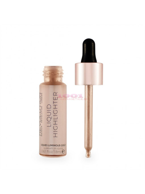 Makeup revolution liquid highliter iluminator luminous gold 1 - 1001cosmetice.ro