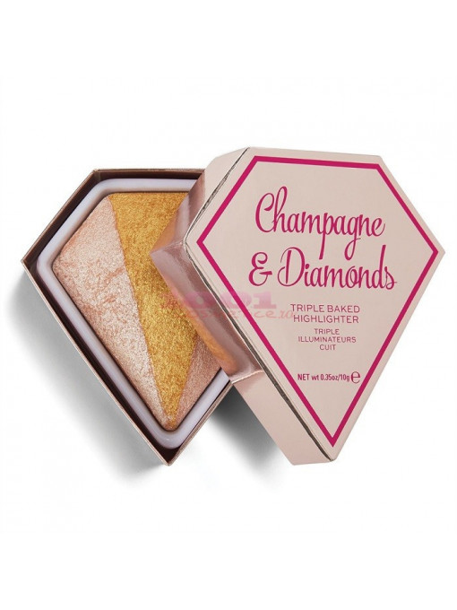 Makeup revolution triple baked highlighter champagne & diamonds 1 - 1001cosmetice.ro