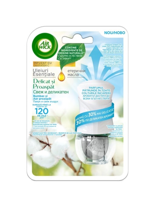 Produse noi | Odorizant electric + rezerva light fresh cotton crisp air wick, 19 ml | 1001cosmetice.ro