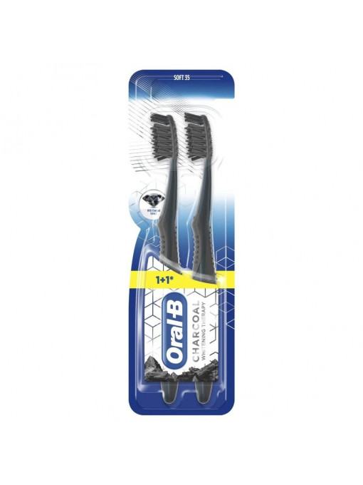 Oral b charcoal whitening therapy periute de dinti set 1+1 1 - 1001cosmetice.ro