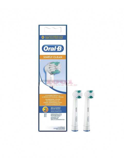 Oral b simply clean rezerva periuta dinti electrica set 2 capete 1 - 1001cosmetice.ro