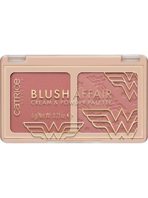Fard de obraz (blush) | Palete de fard de obraz cu pudra si crema wonder woman 020 - powerfull together catrice | 1001cosmetice.ro