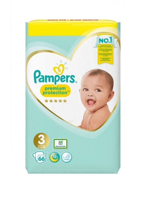 Pampers | Pampers premium protection scutece copii nr.3 jumbo pack 66 bucati | 1001cosmetice.ro
