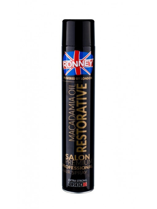 Ronney macadamia oil restorative hairspray fixativ profesional extra strong 1 - 1001cosmetice.ro
