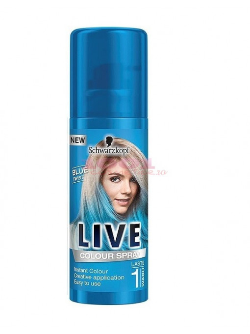 Schwarzkopf live color pastel spray colorat pentru par blue twist 1 - 1001cosmetice.ro