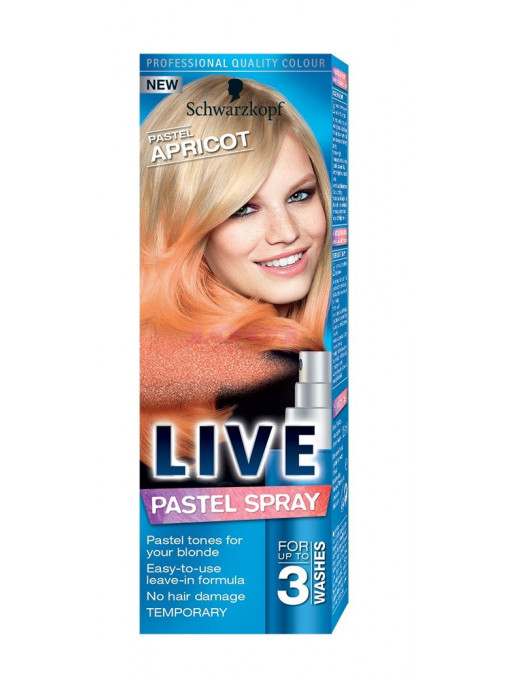 Schwarzkopf live color pastel spray colorat pentru par pastel apricot 1 - 1001cosmetice.ro