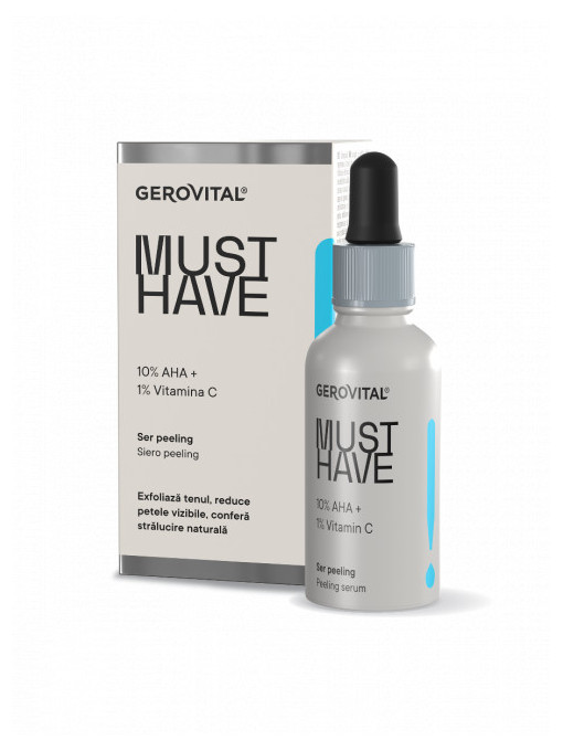 Gerovital | Ser peeling 10% aha cu vitamina c must have gerovital | 1001cosmetice.ro