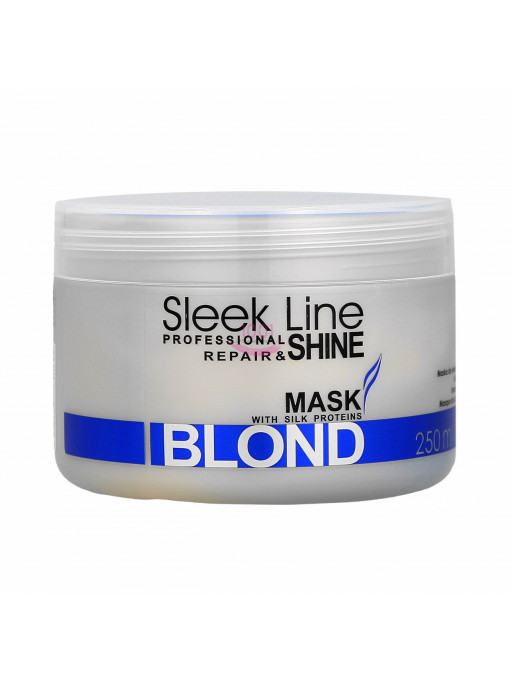 Sleek line professional repair & shine masca cu proteine pentru par blond 250 ml 1 - 1001cosmetice.ro