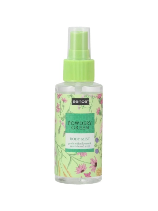 Spray de corp Powdery Green, White flowers & Sweet almond scent, Sence, 100 ml